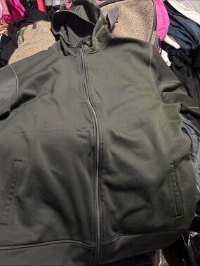 The North Face Men's Dark Olive Green Full-Zip Hoodie Jacket